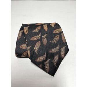 Burberry EUC 100% Silk Black with Burgundy Pattern Tie 54" x 3.5" VTG